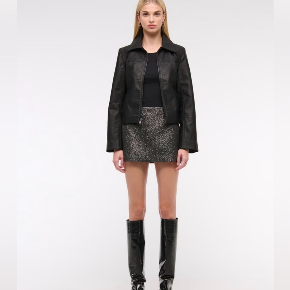 NWT Abercrombie & Fitch Mid Rise Metallic Mini Skort Size XS